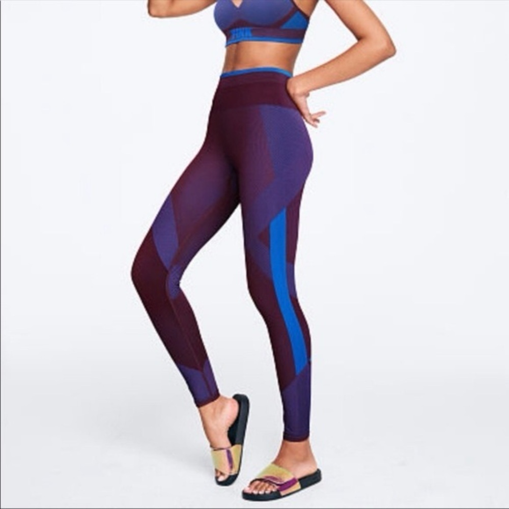 Victoria’s Secret: NWOT High Waisted Leggings Burgundy & Blue Size XS